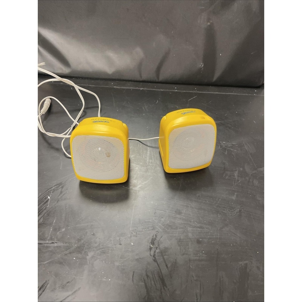 Vintage Optimus 40-1400 Mini Sport Pair Of Speaker System Yellow